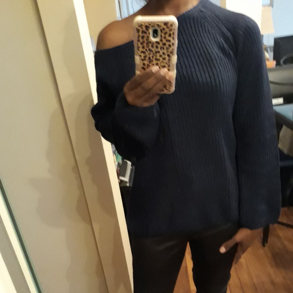 LDS Crewneck Pullover Sweater - Navy - Picture 2 of 2